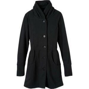 prAna Mariska Cotton Button-Up Coat Black Women’s small